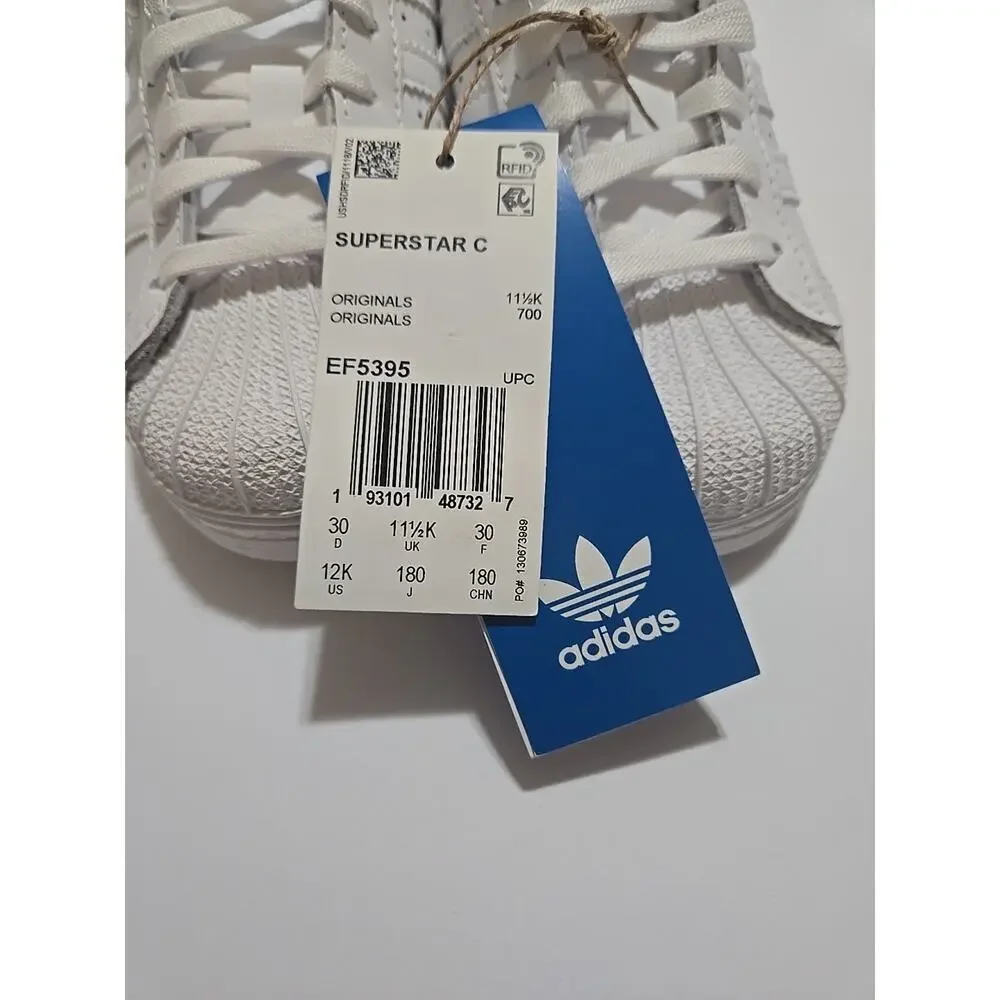 SUPERSTAR C ADIDAS WHITE/WHITE/WHITE EF5395-SIZE 12K